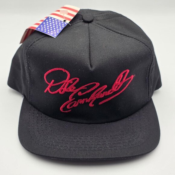 Vintage Dale Earnhardt Hat Cap Snap Back Mens One Size Black NASCAR Racing 90s - Picture 1 of 8